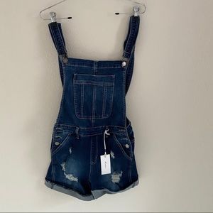 Kancan Distressed Overall Shorts